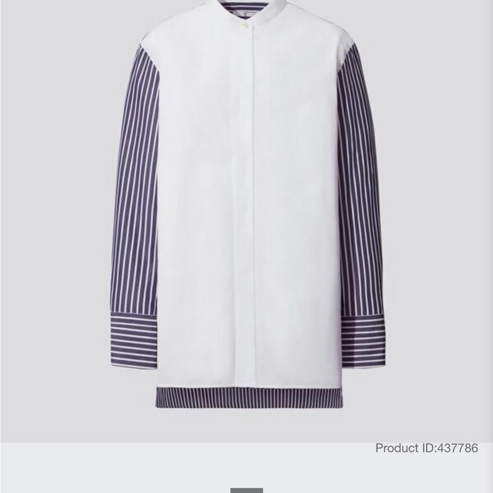 EUC XS Uniqlo x Jil Sander J+ Supima® Cotton Stand Collar Long-Sleeve Shirt